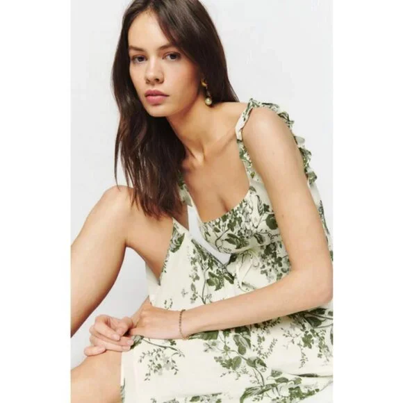 💕REFORMATION💕 Leni Dress ~ Sage Brush Floral Print Medium M NWT